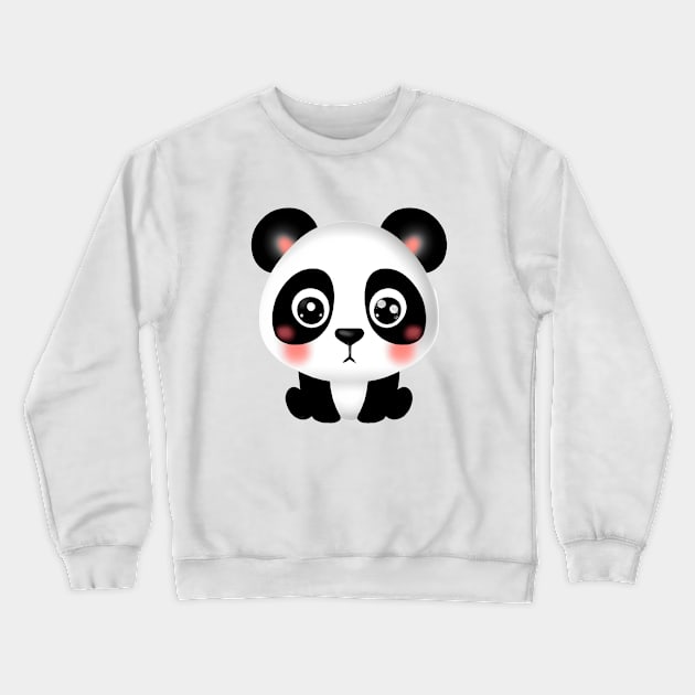 Cute Baby Panda Crewneck Sweatshirt by Zenflow